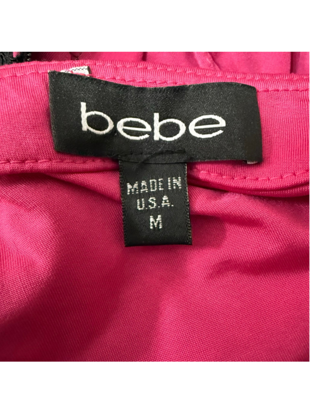 Women's Bebe Pink & Black Lace Short Sleeve Dress M - Picture 8 of 8